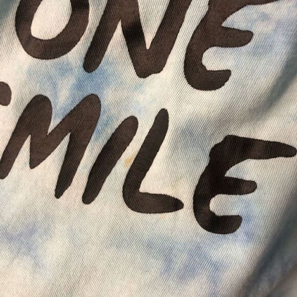 smiley world blue tye-dye  t shirt one smile at a time size l kids - Picture 4 of 6